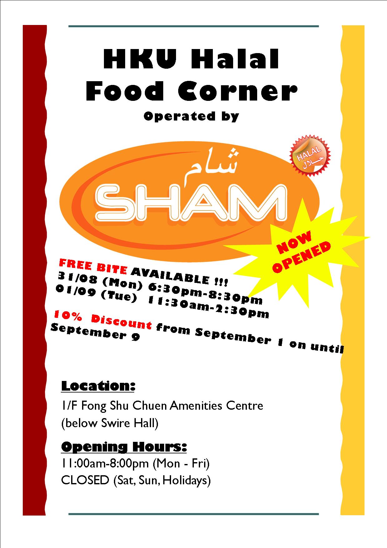 Opening of new Halal Food Corner